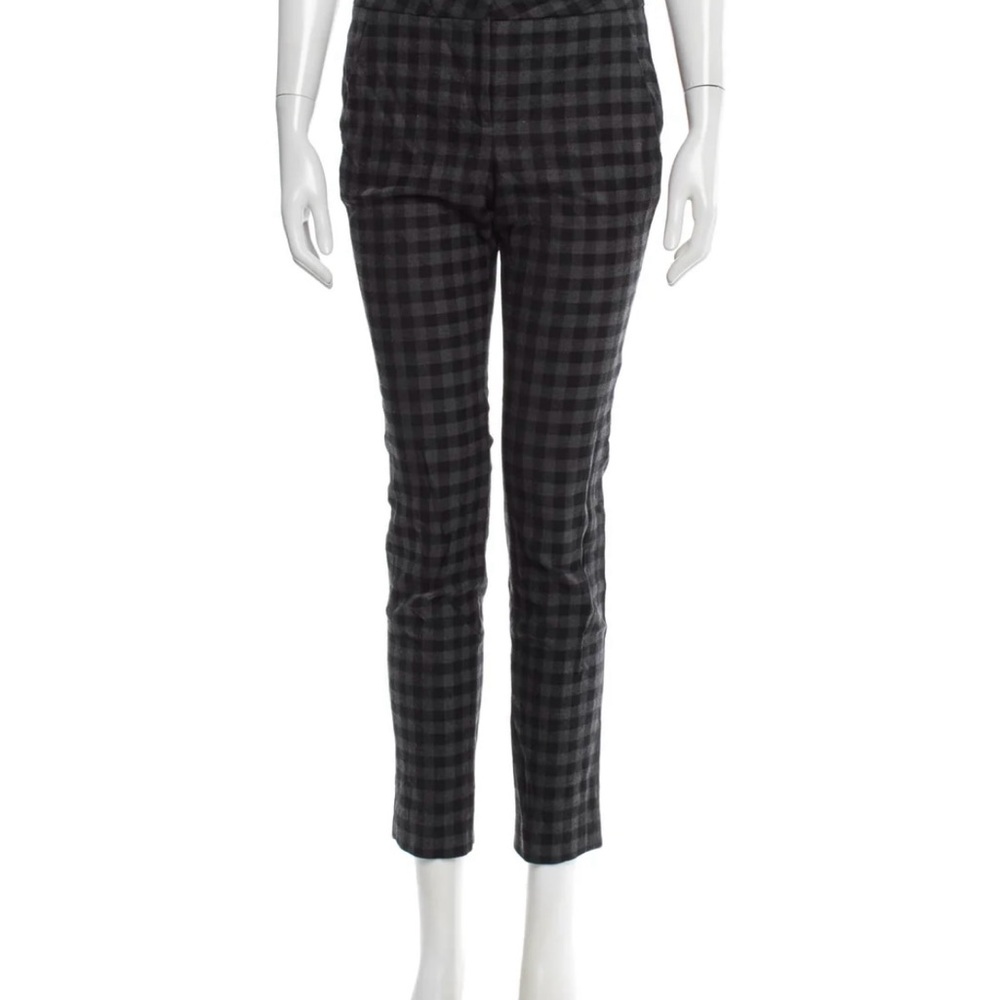 Women's Black and Gray Plaid Slim Pants
